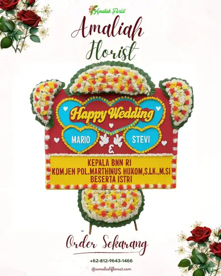 Papan Bunga Pernikahan Bika